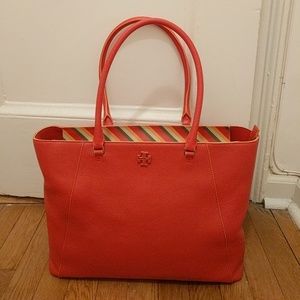 Tory Burch Red Orange Tote